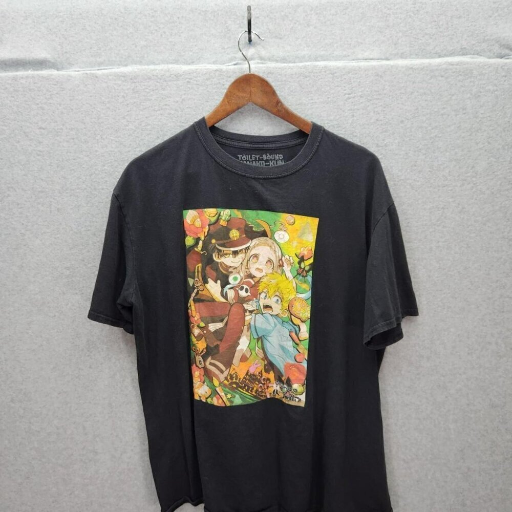 Toilet-Bound Hanako-Kun Black Graphic T-Shirt XL‎ 100% Cotton Anime Manga Design